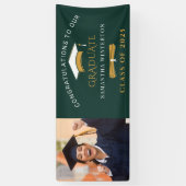 Afstuderen 2026 Foto Groene Afstudeerfeest Spandoek (Verticaal)