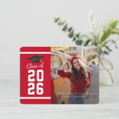 Afstuderen 2026 Foto Rood Wit Afstudeer Aankondigi (Staand voorkant)