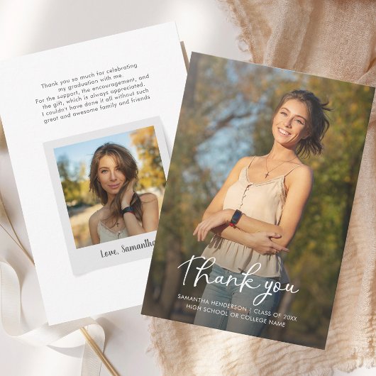 Afstuderen 2026 Foto Script Afgestudeerde Bedankkaart