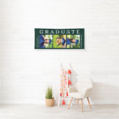 Afstuderen 2026 Fotocollage Groen en Wit Afgestude Spandoek (Insitu)