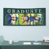 Afstuderen 2026 Fotocollage Groen en Wit Afgestude Spandoek (Beurs)