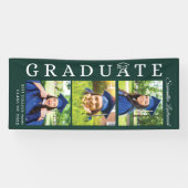 Afstuderen 2026 Fotocollage Groen en Wit Afgestude Spandoek (Horizontaal)