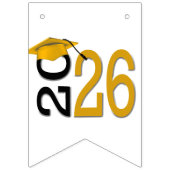 Afstuderen 2026 Goud en Zwart Vlaggetjes (Derde vlag)