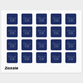 Afstuderen 2026 Marineblauw en Wit Vierkante Sticker (Vel)