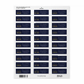 Afstuderen 2026 Marineblauw Gouden Glitters Etiket (Full Sheet)
