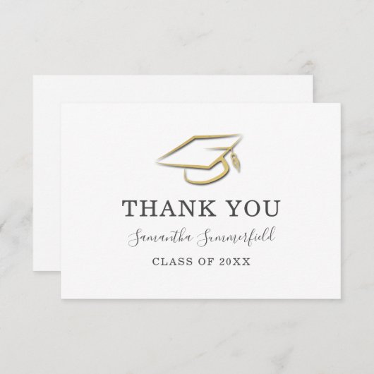 Afstuderen 2026 Modern Elegant Dankjewel Kaart (Voorkant / Achterkant)