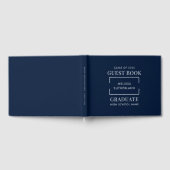 Afstuderen 2026 Navy Blauwe Afstudeerfeest Gastenboek (Volledig)