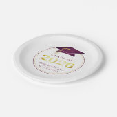 Afstuderen 2026 Nep Metallic Donkerrood Goud Papieren Bordje (Gekanteld)