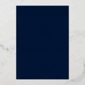 Afstuderen 2026 Script Navy Blauwe Afstudeerfeest  Folie Uitnodiging (Achterkant)