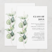 Afstuderen 2026 Waterverf Eucalyptus Afstudeerfees Kaart (Voorkant / Achterkant)