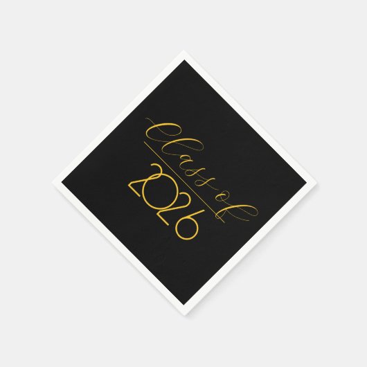 Afstuderen 2026 Zwart en Goud Servet (Hoek)