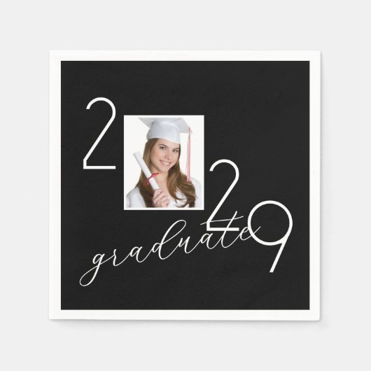 Afstuderen 2029 Foto op Zwart Servet (Voorkant)