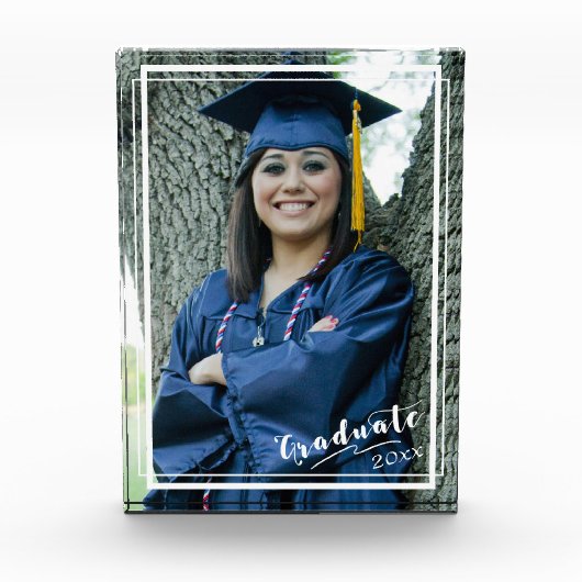 "Afstuderen 20xx" 5x7 verticaal witte rand Fotoblokken (Voorkant)