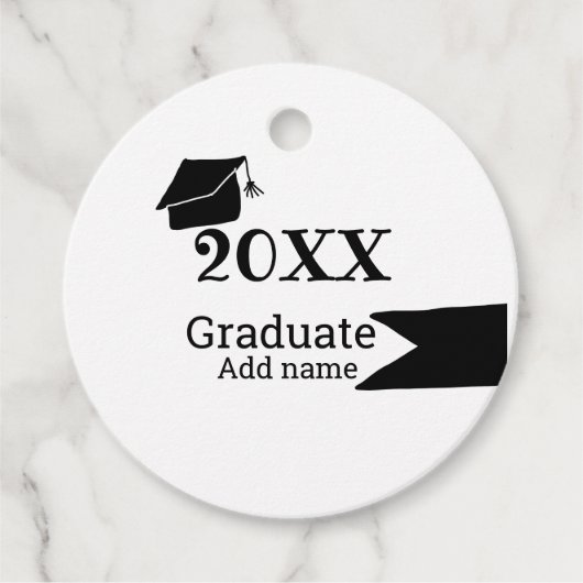 Afstuderen 20XX afstuderen pet eenvoudig Minimal M Bedankjes Labels (Voorkant)