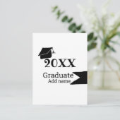 Afstuderen 20XX afstuderen pet eenvoudig Minimal M Briefkaart (Staand voorkant)