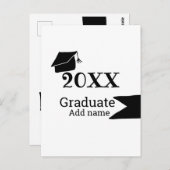 Afstuderen 20XX afstuderen pet eenvoudig Minimal M Briefkaart (Voorkant / Achterkant)