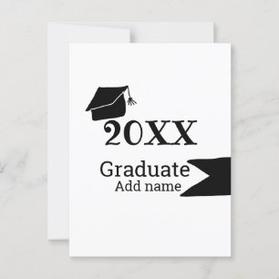 Afstuderen 20XX afstuderen pet eenvoudig Minimal M Briefkaart