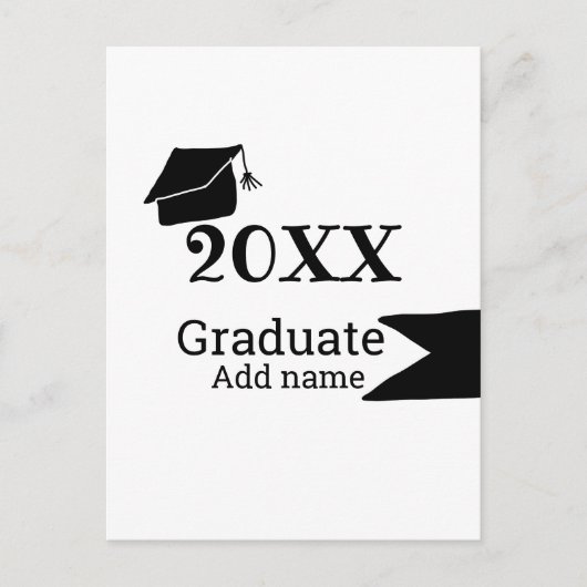 Afstuderen 20XX afstuderen pet eenvoudig Minimal M Briefkaart (Voorkant)