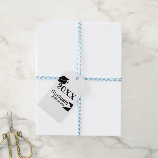 Afstuderen 20XX afstuderen pet eenvoudig Minimal M Cadeaulabel (Met Touw)