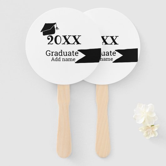 Afstuderen 20XX afstuderen pet eenvoudig Minimal M Handwaaier (Voorkant en achterkant)