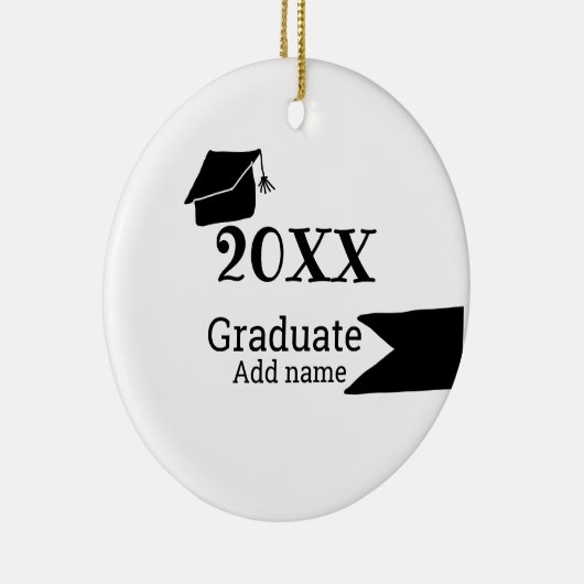 Afstuderen 20XX afstuderen pet eenvoudig Minimal M Keramisch Ornament (Rechts)