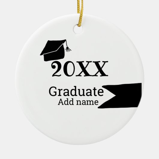 Afstuderen 20XX afstuderen pet eenvoudig Minimal M Keramisch Ornament (Voorkant)