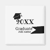 Afstuderen 20XX afstuderen pet eenvoudig Minimal M Magneet (Voorkant)