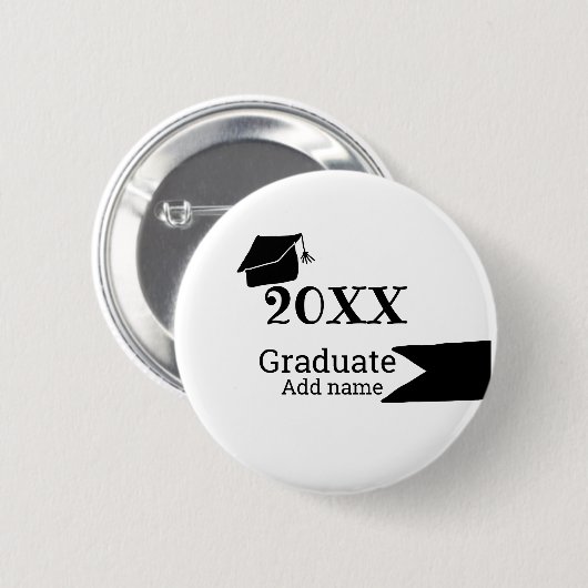 Afstuderen 20XX afstuderen pet eenvoudig Minimal M Ronde Button 5,7 Cm (Voorkant /achterkant)