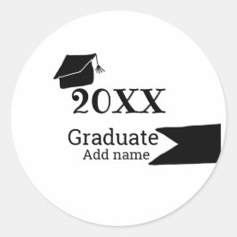 Afstuderen 20XX afstuderen pet eenvoudig Minimal M Ronde Sticker