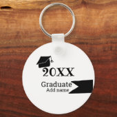 Afstuderen 20XX afstuderen pet eenvoudig Minimal M Sleutelhanger (Achterkant)