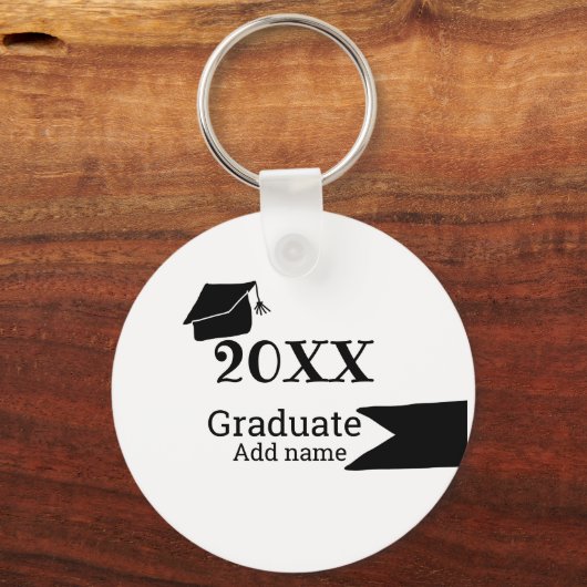 Afstuderen 20XX afstuderen pet eenvoudig Minimal M Sleutelhanger (Achterkant)