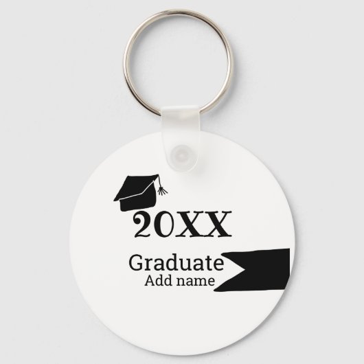 Afstuderen 20XX afstuderen pet eenvoudig Minimal M Sleutelhanger (Achterkant)