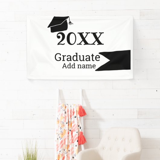 Afstuderen 20XX afstuderen pet eenvoudig Minimal M Spandoek (Insitu)
