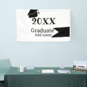 Afstuderen 20XX afstuderen pet eenvoudig Minimal M Spandoek (Beurs)