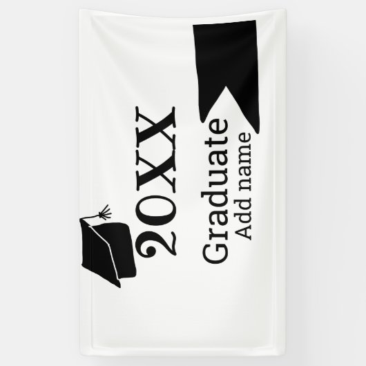 Afstuderen 20XX afstuderen pet eenvoudig Minimal M Spandoek (Verticaal)