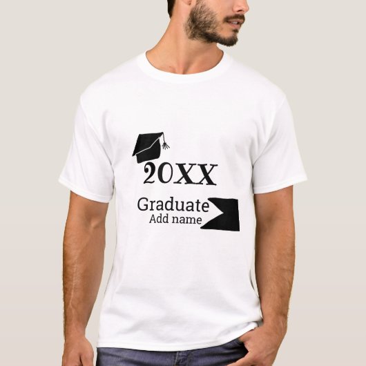 Afstuderen 20XX afstuderen pet eenvoudig Minimal M T-shirt (Voorkant)