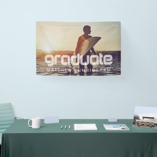 Afstuderen 20XX Retro Cool Simple Afstudeerder Yea Spandoek (Beurs)