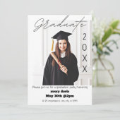 Afstuderen 20XX Simple Photo White Afstudeerder Pa Aankondiging (Staand voorkant)