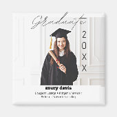 Afstuderen 20XX Simple Photo White Announcement Magneet (Voorkant)