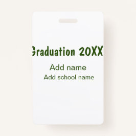 Afstuderen 20XX Voeg jaarnaam school groen modern Badge