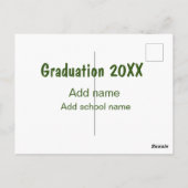 Afstuderen 20XX Voeg jaarnaam school groen modern Briefkaart (Achterkant)