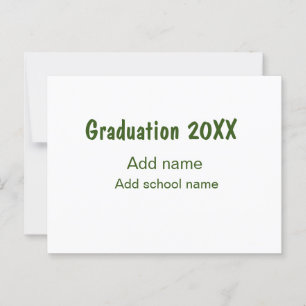Afstuderen 20XX Voeg jaarnaam school groen modern Briefkaart