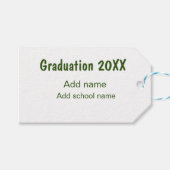 Afstuderen 20XX Voeg jaarnaam school groen modern Cadeaulabel (Voorkant (Horizontaal))