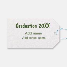 Afstuderen 20XX Voeg jaarnaam school groen modern Cadeaulabel