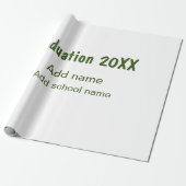 Afstuderen 20XX Voeg jaarnaam school groen modern Cadeaupapier (Uitgerold)