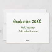 Afstuderen 20XX Voeg jaarnaam school groen modern Feestdagenkaart (Achterkant)