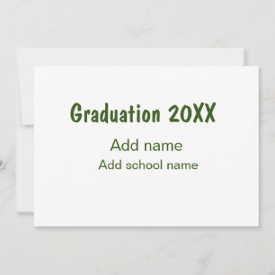 Afstuderen 20XX Voeg jaarnaam school groen modern Feestdagenkaart