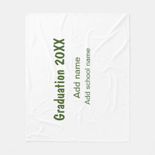 Afstuderen 20XX Voeg jaarnaam school groen modern Fleece Deken