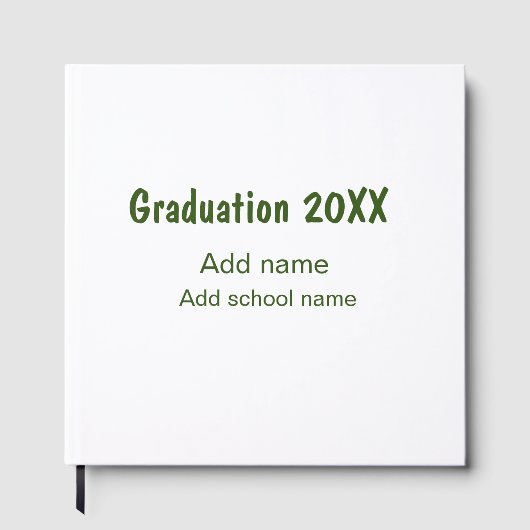 Afstuderen 20XX Voeg jaarnaam school groen modern Gastenboek (Voorkant)