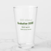Afstuderen 20XX Voeg jaarnaam school groen modern Glas (Achterkant)